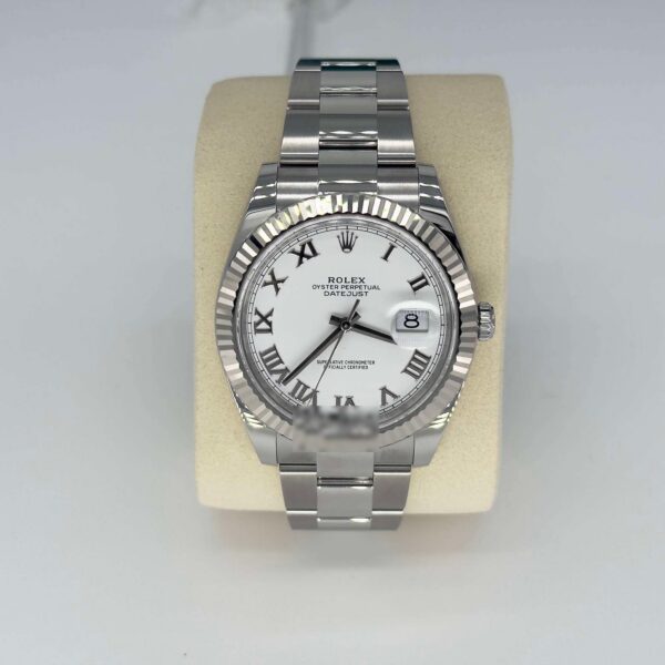 Rolex Rolex Datejust 41 126334 White Roman Dial Fluted Bezel Oyster